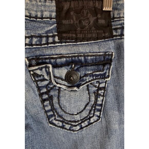 True Religion Joey Super T Flare Jeans Womens Size 25 USA Made Low Rise Bootcut - Picture 9 of 12